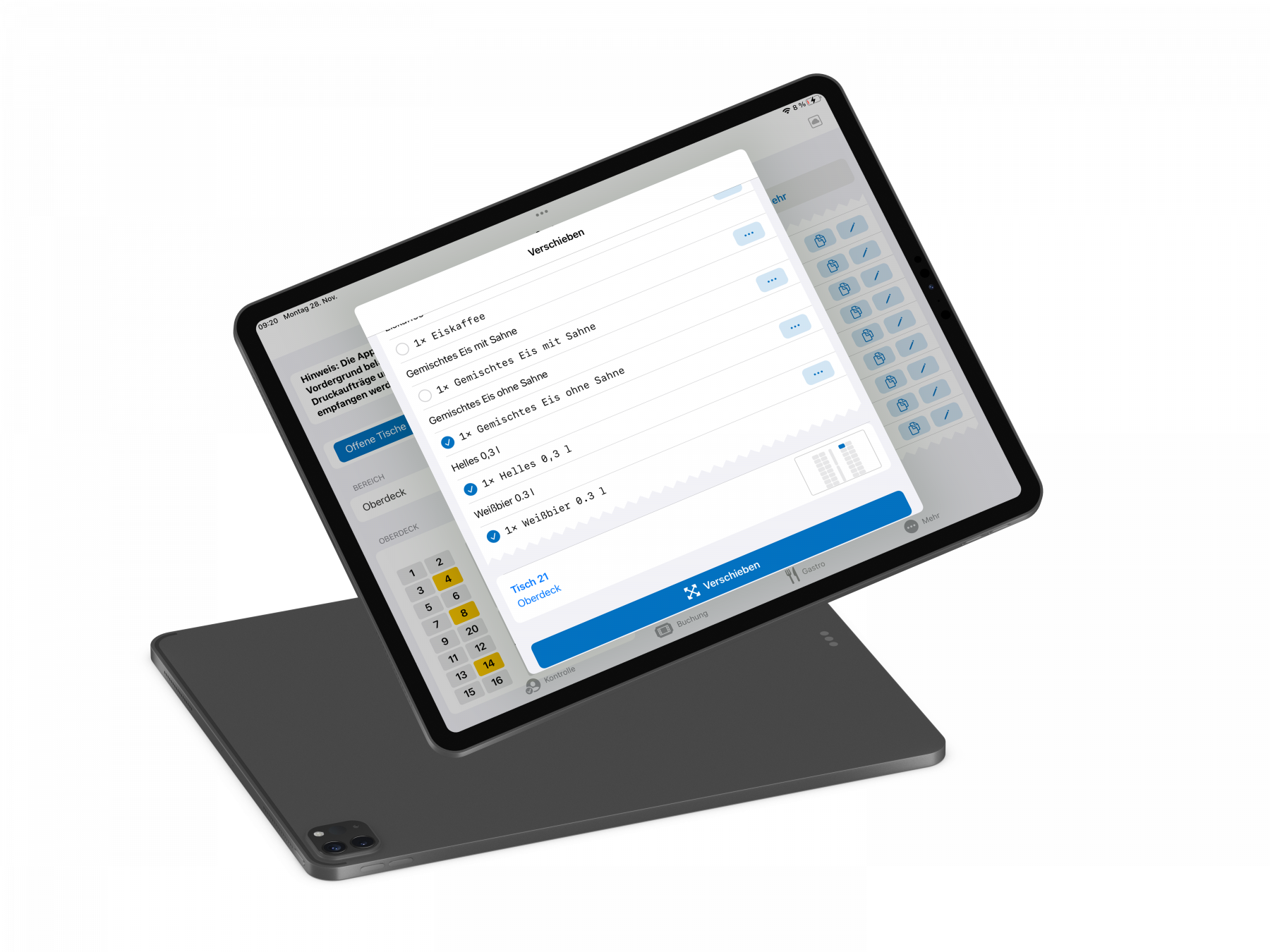 Tablet Gastrokasse Kassensystem